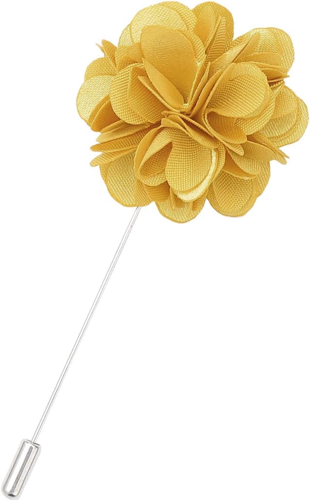 Imagen de DQT Men Satin Floral Lapel Pin Boutonniere for Wedding Suit en OfertitasTOP