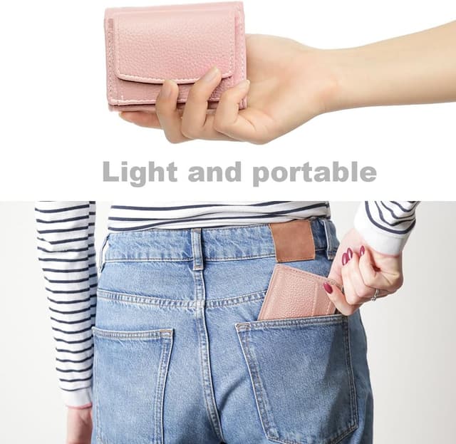 Detalle 2 de Aucuu portafoglio donna piccolo in pelle con portamonete e scomparti carte