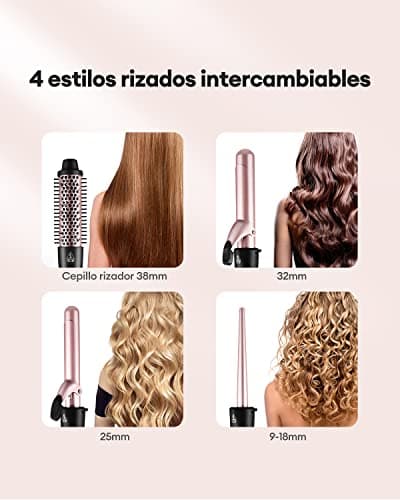 Detalle de CkeyiN Rizador Profesional 4 en 1 con Barriles Cerámica 💇♀