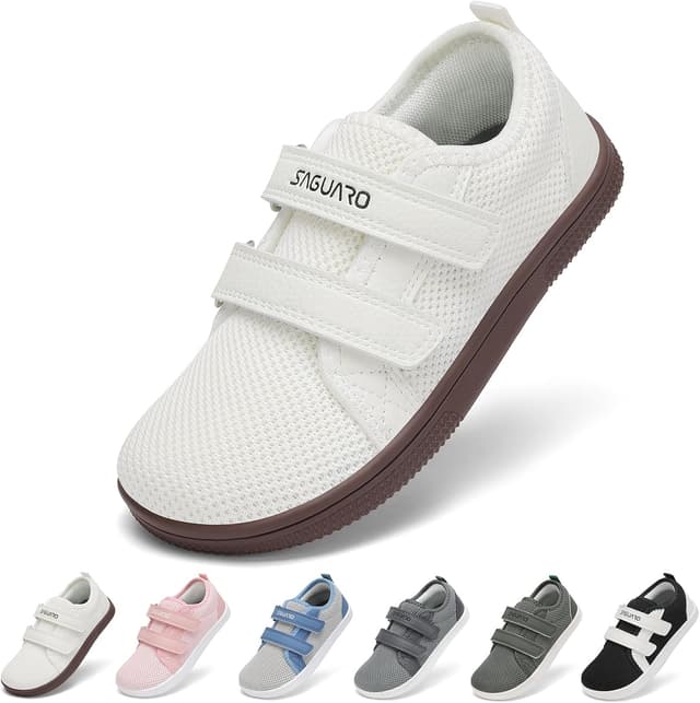 Detalle de SAGUARO Scarpe Barefoot Bambini sneaker minimaliste con punta ampia e chiusura a strappo (Gr. 25-35)