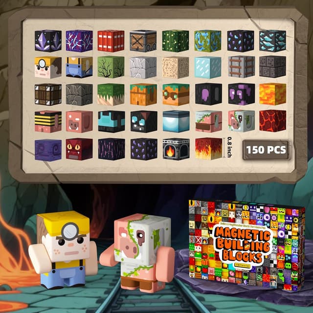 Thumbnail 4 de KIDCHEER Magnetbausteine 150 Stück Bergwerk Höhle