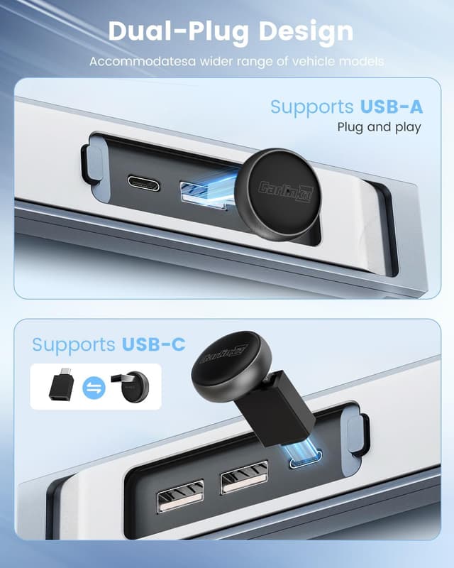 Detalle de CarlinKit MINI Ultra3: adattatore wireless per CarPlay e Android Auto plug-and-play