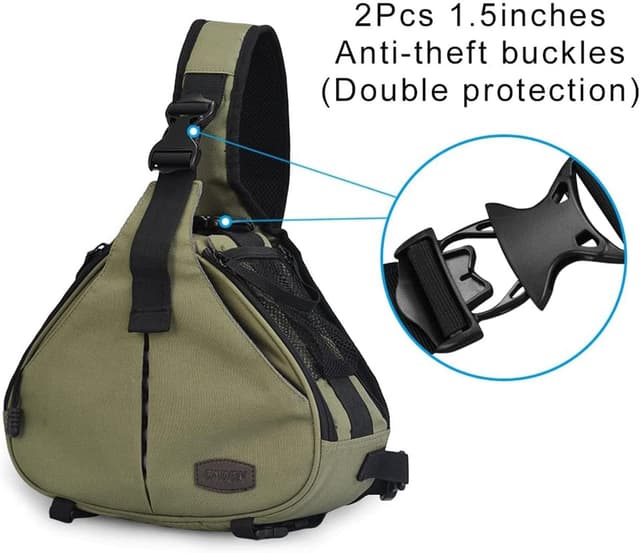 Thumbnail 5 de CADeN Kameratasche Canvas Umhängetasche mit abnehmbarem Einsatz – stoßfeste Messenger Bag