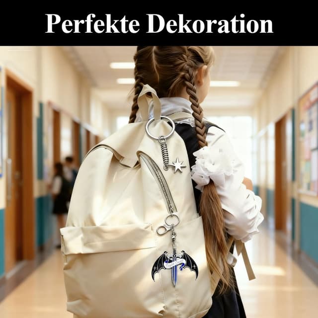 Detalle 2 de Komergave Schlüsselanhänger Drache – praktischer Taschenanhänger aus Zinklegierung für Schlüssel und Alltag