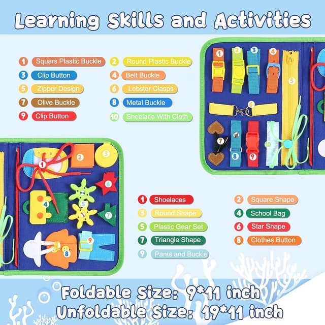 Detalle 2 de khlerox Busy Board Montessori sensory toy for kids 🎲