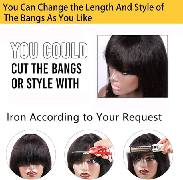 Detalle 2 de UNILO peluca Bob de pelo natural 12 pulgadas