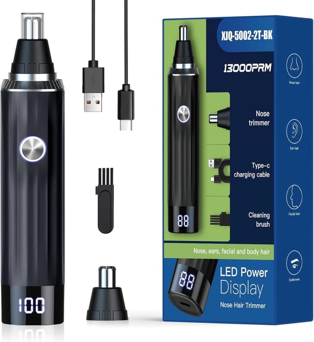 Imagen de Nasenhaartrimmer 2‑in‑1 USB‑wiederaufladbar mit LED 💈 en OfertitasTOP