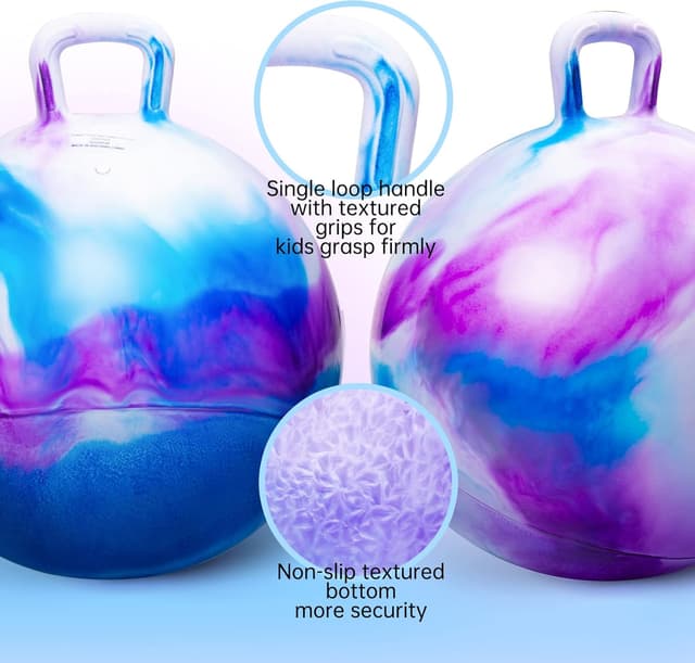 Detalle de ZOOJOY Hopper Ball (20-inch) with Handle — Inflatable Cloud Bounce Hopper Toy for Kids 5–12