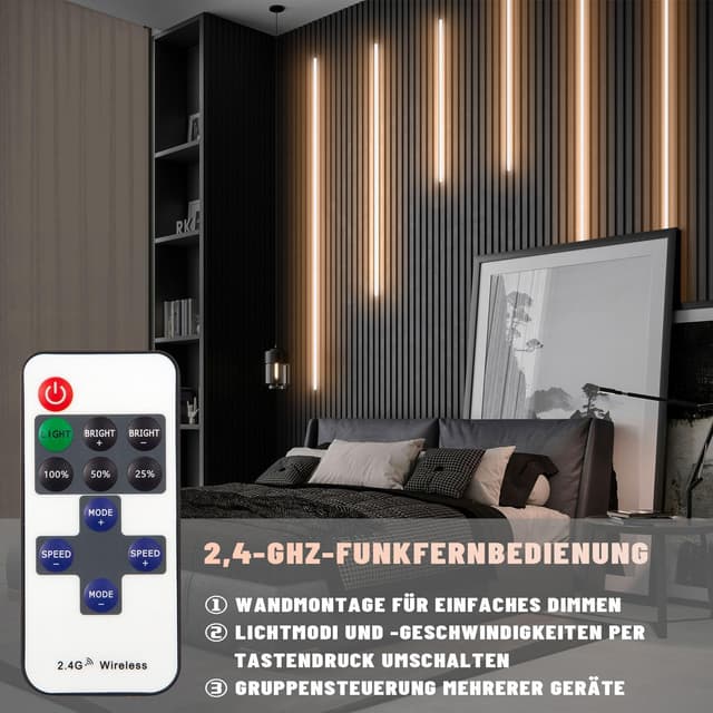 Detalle 2 de Lichaser Schwarz LED für Akustikpaneele – 6er-Set Warmweiß, Alexa-kompatibel (selbstklebend)