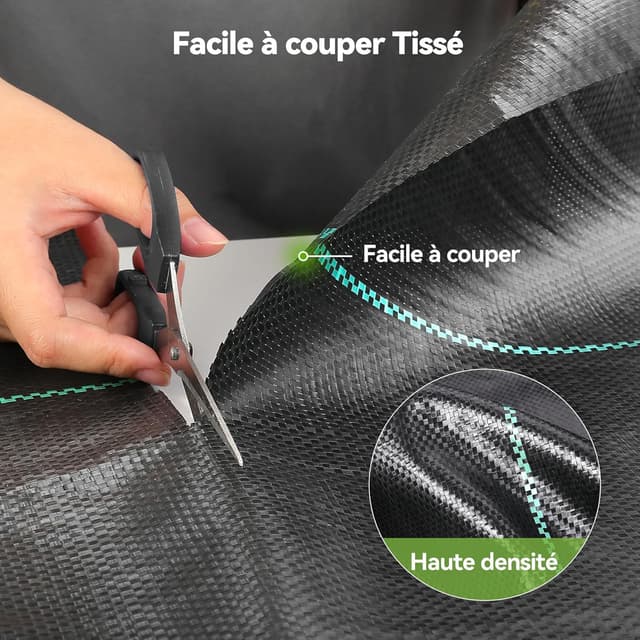 Detalle de iropro Unkrautvlies Gartenvlies 2 m x 100 m (90 g/m²) – reißfest, wasserdurchlässig und UV-stabil