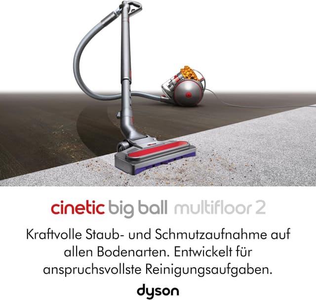 Detalle de Dyson Cinetic Big Ball Multifloor 2 Staubsauger – kraftvolle Saugleistung ohne Beutel