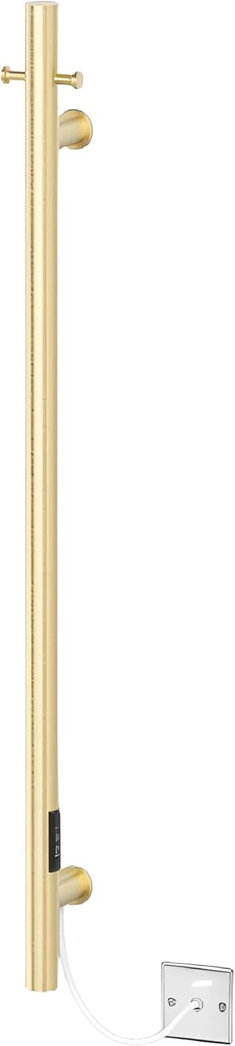 Detalle 2 de Manissa Electric Robe Towel Robe Warmer Brushed Brass Vertical Bathroom Bar Dryer (1100mm x 38mm)