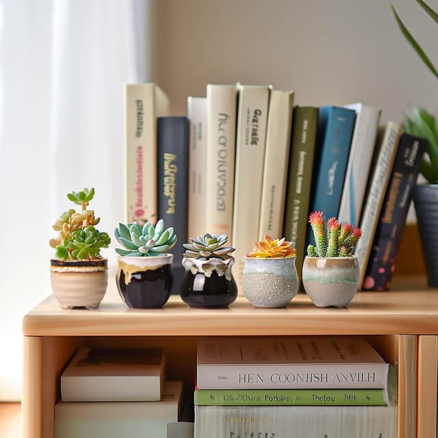 Thumbnail 2 de T4U Small Ceramic Succulent Pots set of 6