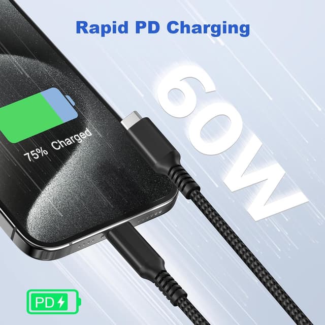 Detalle 2 de Basesailor charger cable 60W 3m USB-C