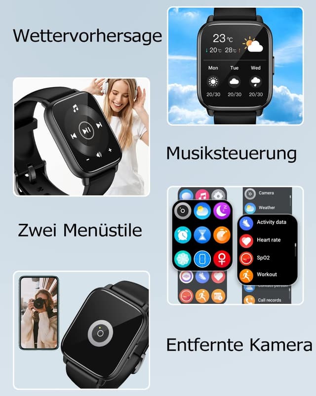 Thumbnail 5 de RUIMEN Smartwatch Fitnessuhr mit SpO2- und Pulsmessung