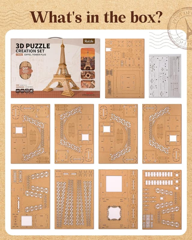 Thumbnail 7 de Rolife Puzzle 3D Torre Eiffel de Madera, Kit para Adults 🎄