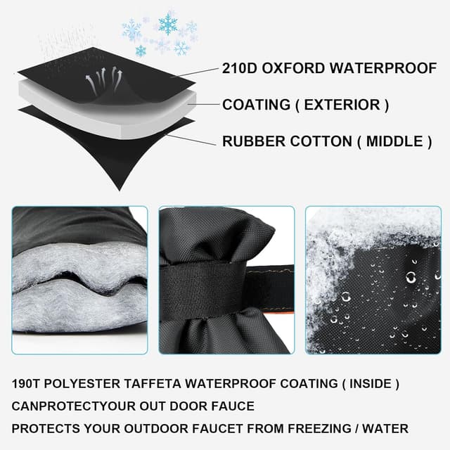 Thumbnail 2 de Vicloon Outside Tap Covers 4pc Large Insulated Weatherproof Jacket