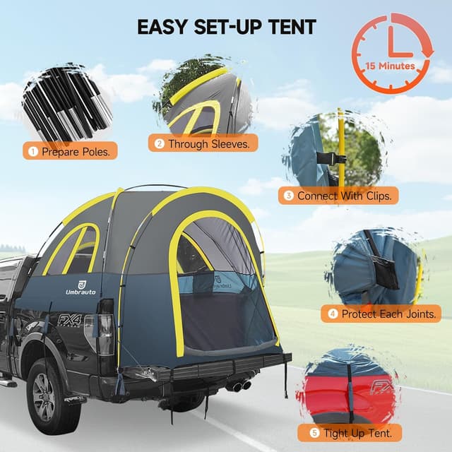 Detalle de Truck Bed Tent 5.5-6ft PU3000mm camping