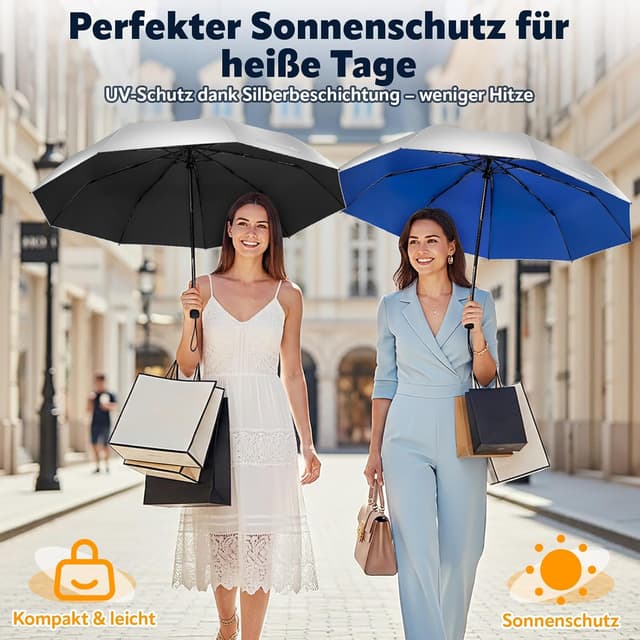 Detalle 2 de ZOMAKE Sonnenschirm UPF 50+ Regenschirm