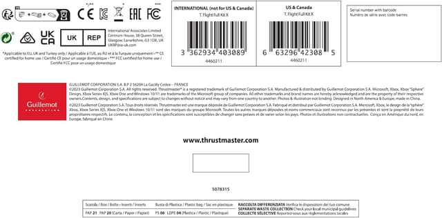 Thumbnail 6 de Thrustmaster T.Flight Full Kit X : manette de vol complète avec pédales et accélérateur pour Xbox et PC