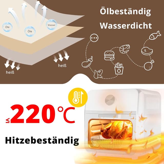 Thumbnail 4 de 150 Stück Backpapier für Heißluftfritteuse 20–24 cm