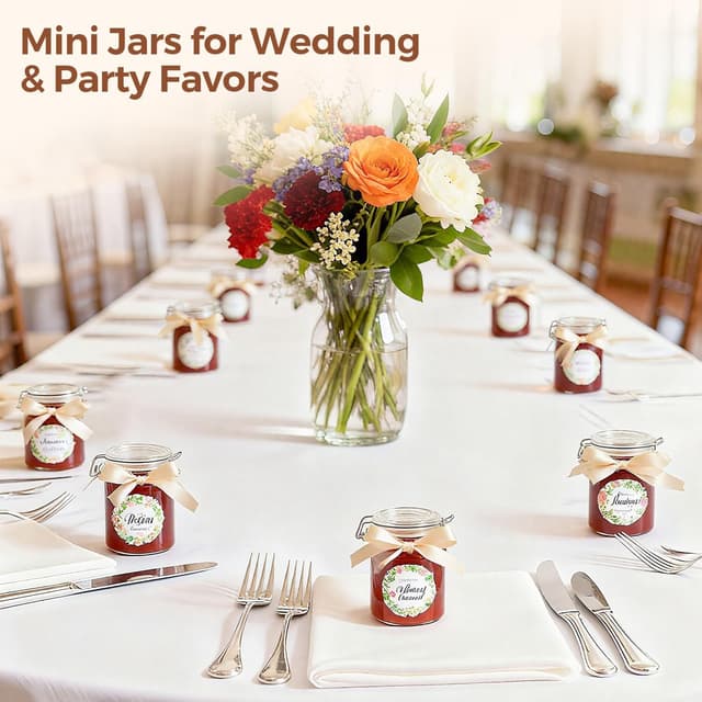 Thumbnail 4 de ComSaf 8oz Airtight Glass Jars Set of 6