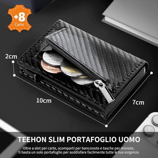 Detalle 1 de Portafoglio uomo RFID TEEHON slim