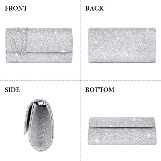 Thumbnail 5 de OSDUE Kettentasche Glitzer-Clutch Silber