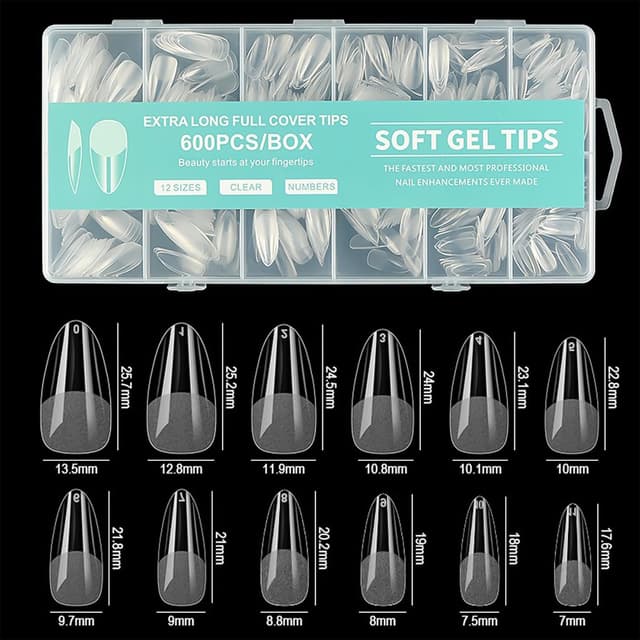 Detalle 2 de Eupneicu Kit Uñas 12 tamaños 600 piezas