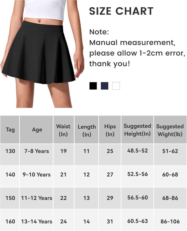 Thumbnail 5 de JOCMIC Girls 2-in-1 Athletic Skort