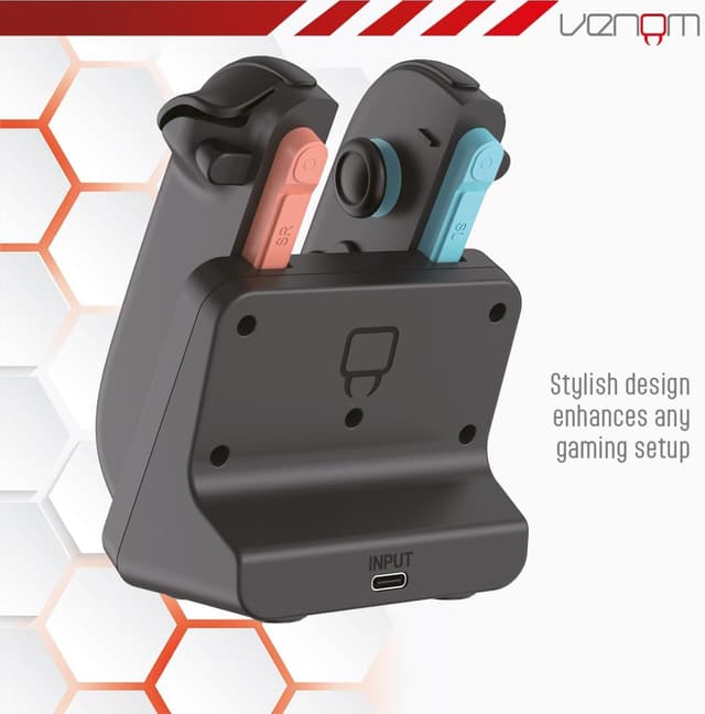 Detalle de Venom Switch 2 Joy-Con Magnetic Charging Dock — dual controller charger for Nintendo Switch 2