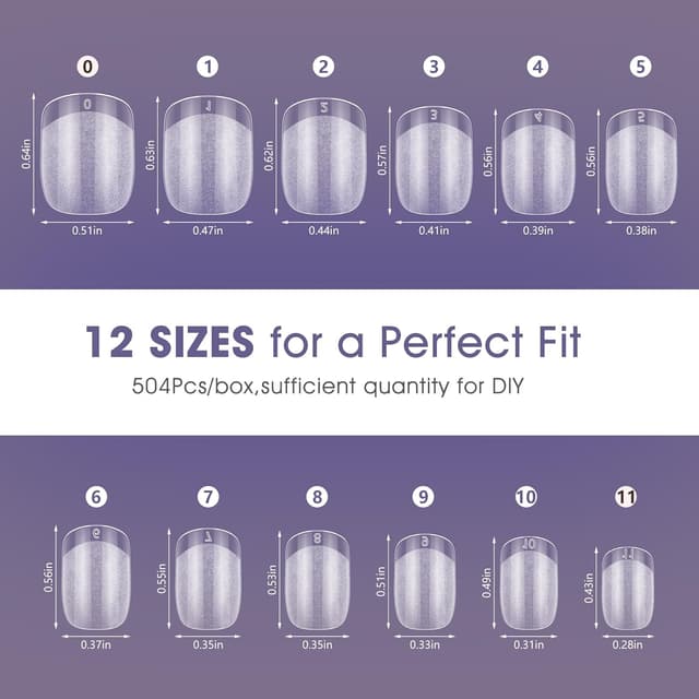 Detalle de Adonafy Capsules Ongles carré courts 504 pièces