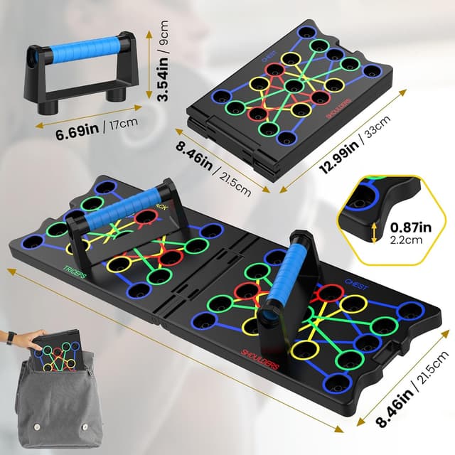 Thumbnail 5 de Faltbares Liegestützbrett 24‑in‑1 für Oberkörpertraining