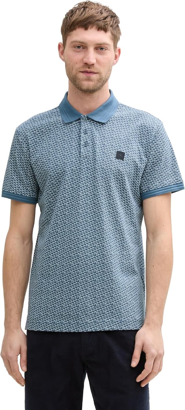 Detalle de TOM TAILOR 1045682 Polo da uomo in cotone elasticizzato con logo