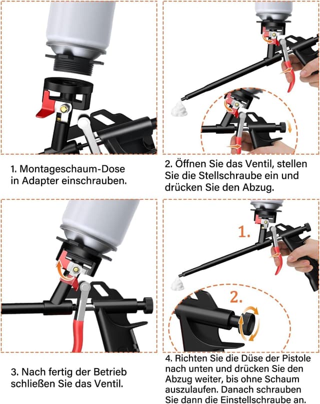 Detalle 2 de PU Schaumpistole Metall Profi Foam Gun