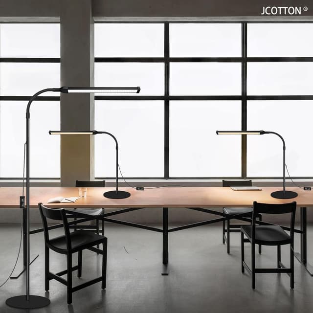 Thumbnail 6 de Lampadaire LED JCOTTON pour salon : lumière froide/chaude, intensité réglable et col flexible