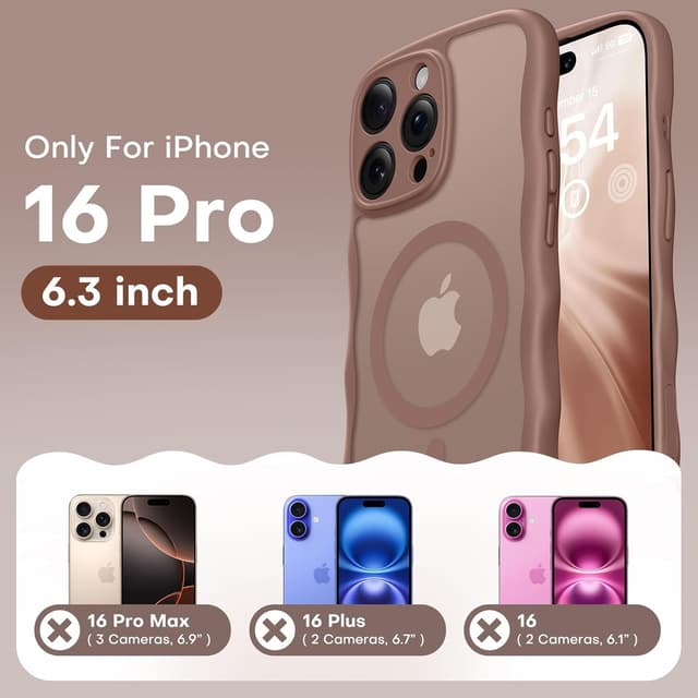 Detalle 2 de TAURI Magnetic iPhone 16 Pro Case, Translucent Matte