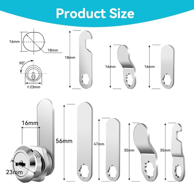 Detalle 2 de AiQInu Serratura per Cassetta Postale 16 mm