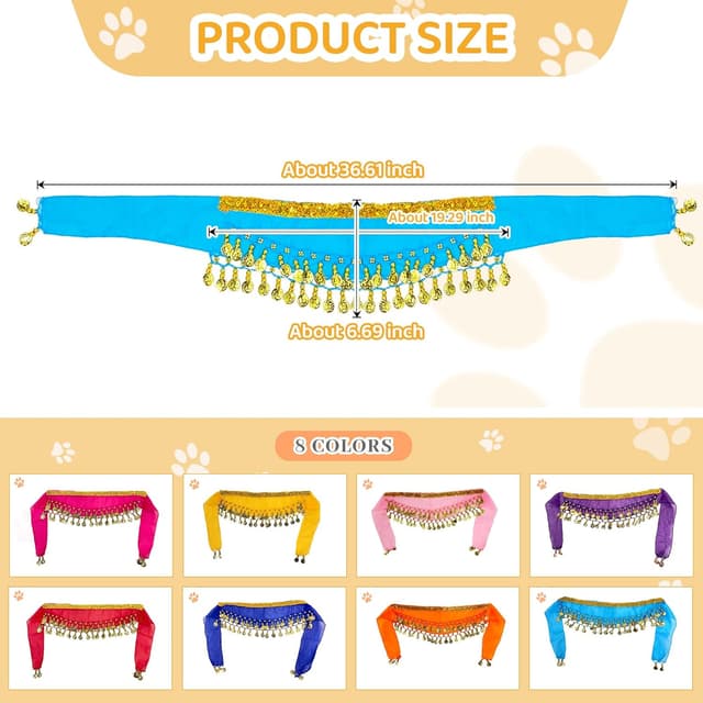 Detalle de Baisdan 2 Pcs Kids & Dogs Belly Dance Hip Scarf with Sequin Coins