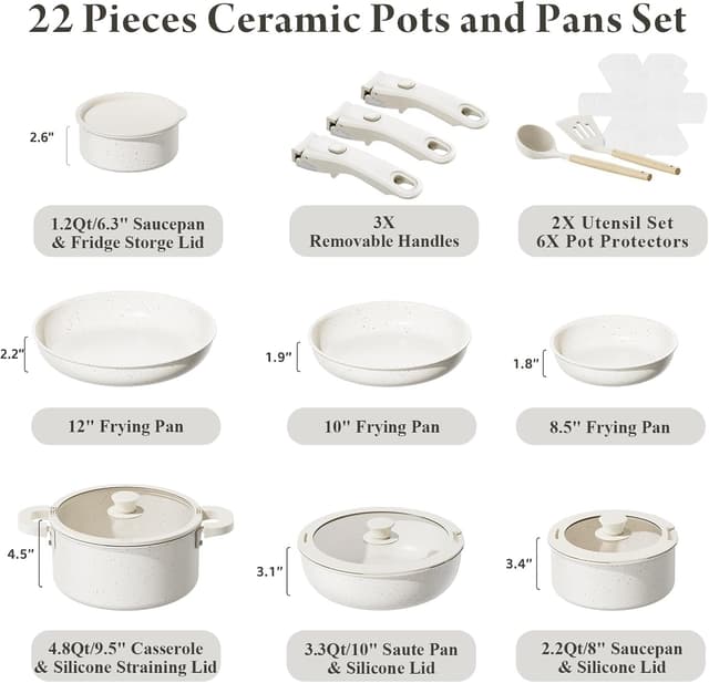 Thumbnail 1 de Bazova 22-Piece Ceramic Cookware Set