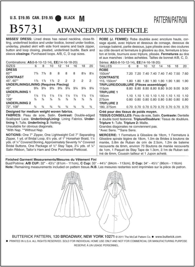 Detalle 2 de Patron Butterick B5731A50 pour crochet ⚗