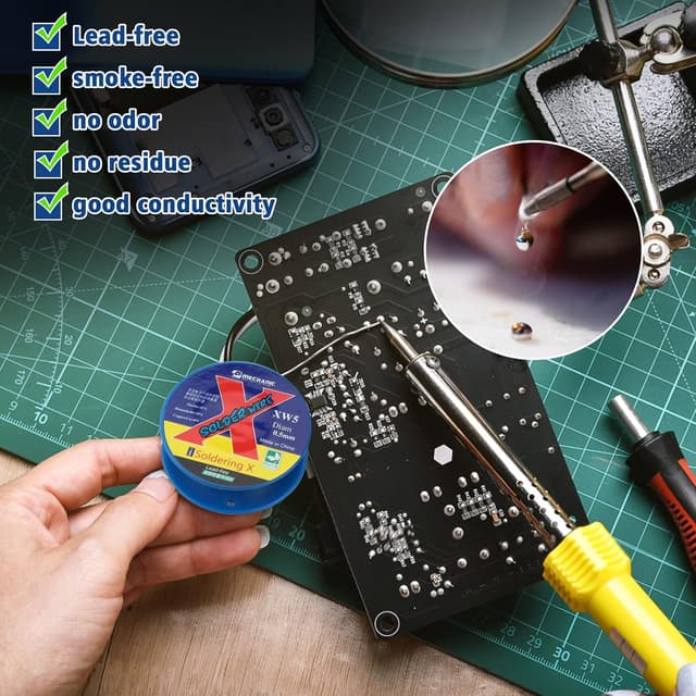 Detalle de Lötzinn Niedertemperatur 138 °C bleifrei: Sn42 Bi50 Cu8 (0,5 mm) 50 g