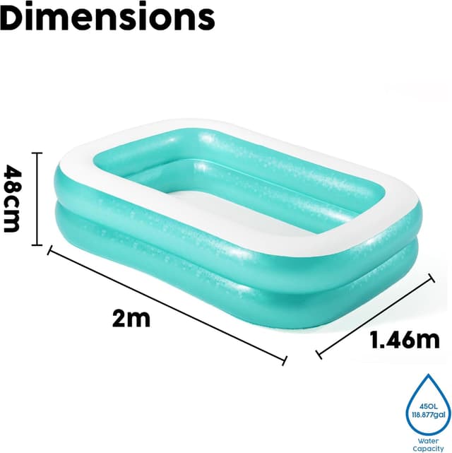 Thumbnail 6 de Bestway 54005 Piscina Hinchable Familiar Rectangular 🌊 201x150x51 cm