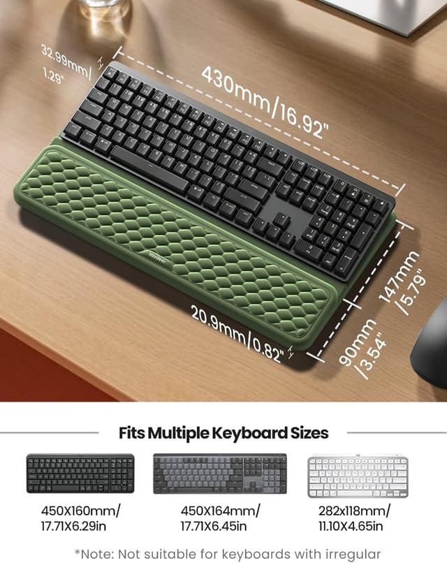 Detalle de VAYDEER Repose-poignets ergonomique 2-en-1 pour clavier avec support rose