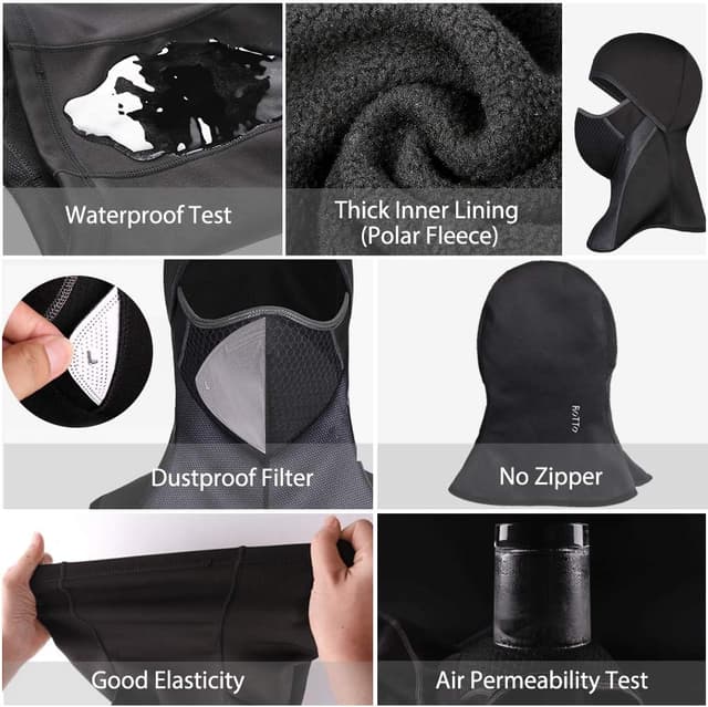 Detalle 1 de ROTTO ROTTO Balaclava Face Mask for Motorcycle & Winter Cycling