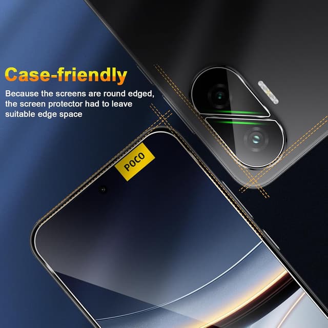 Thumbnail 6 de QULLOO Schutzfolie für Xiaomi Poco F7: 2x Displayschutz + 2x Kameraschutz aus 9H-Glas