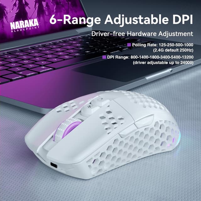 Detalle 2 de SOLAKAKA SM600 Wireless Gaming Mouse 600mA 🔌