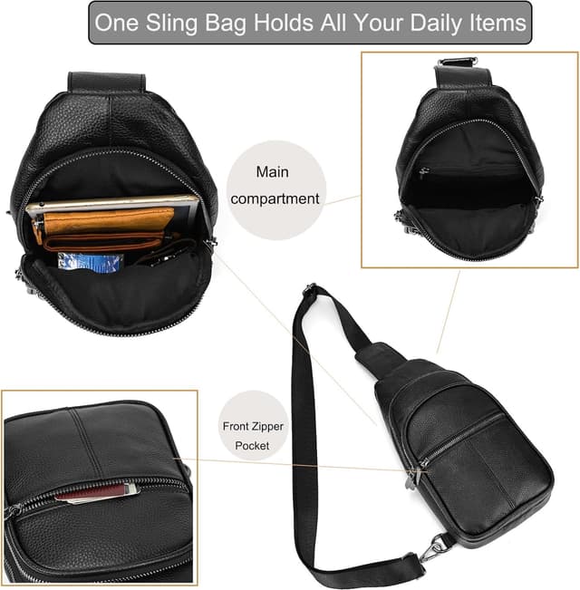 Detalle 1 de LUUFAN genuine leather chest bag 34 x 17 x 9 cm