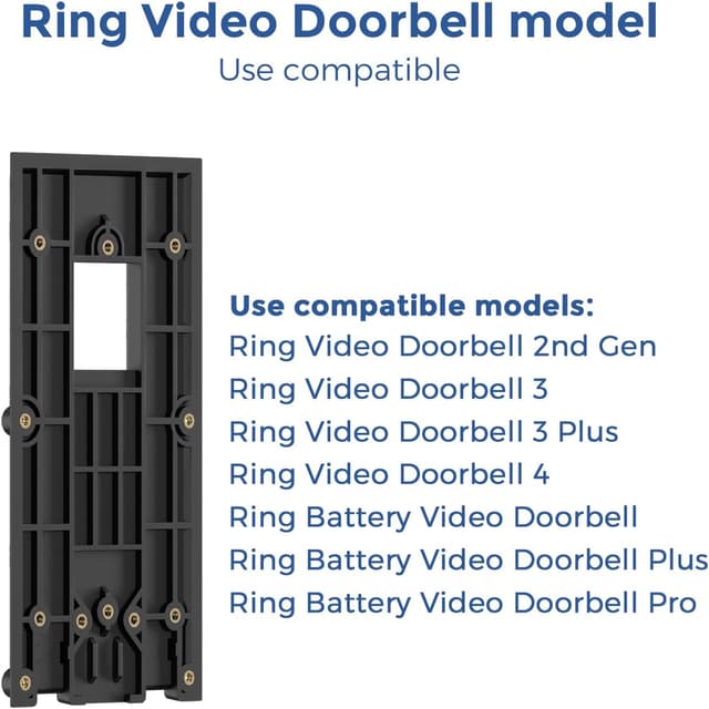 Detalle 2 de Gusfeliz No-Drill Ring Doorbell Mount – strong adhesive backplate holder for Ring Video Doorbell 1/2/3/4 & Battery Plus/Pro
