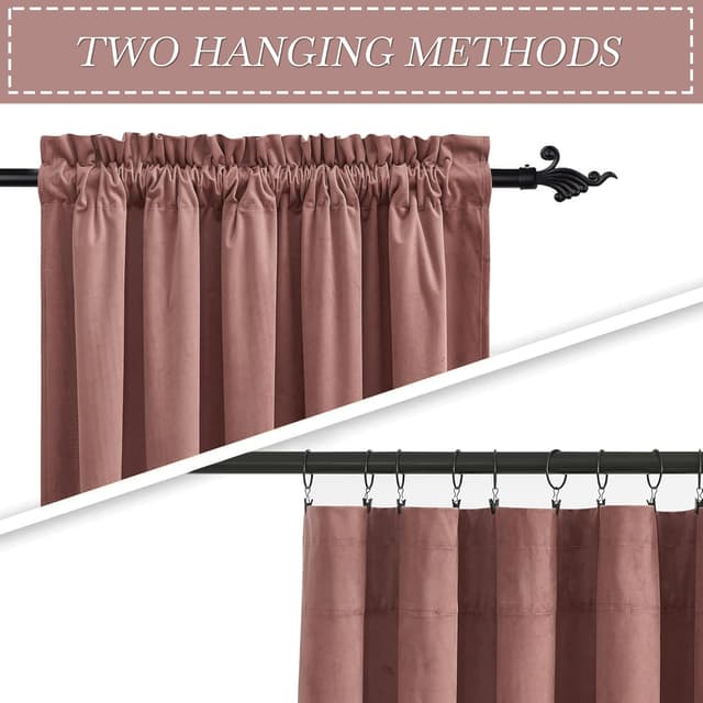 Thumbnail 2 de RYB HOME Velvet Curtains 63in Rod-Pocket Window Drapes 🪟